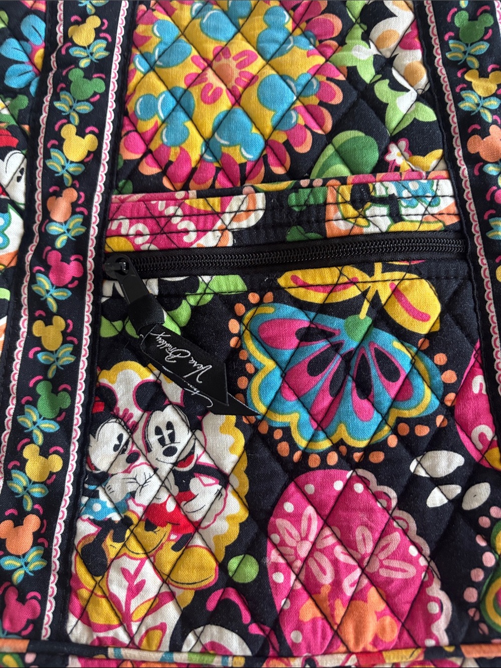 Vera Bradley MultiFloral & Mickey Quilted Crossbody with matching wristlet